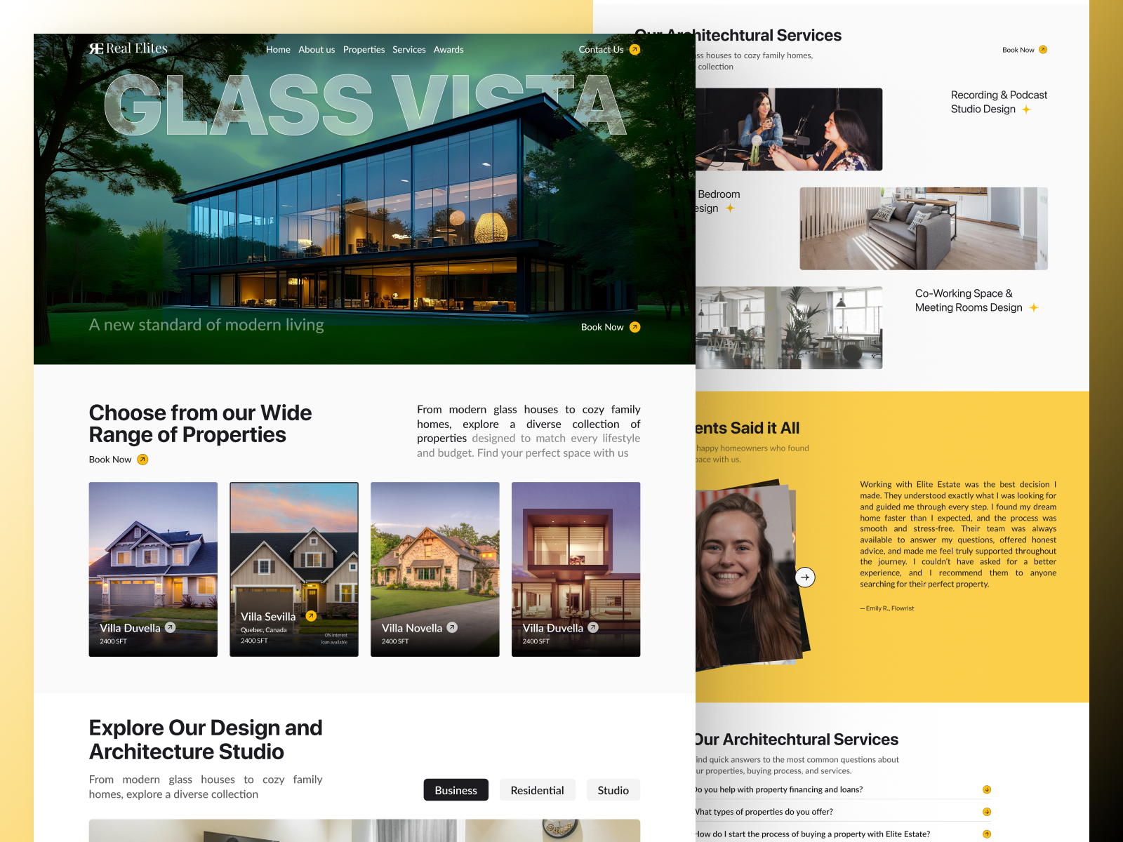 Real Estate Landing Page UI for High Value Clients conversiondesign cro dribbble landingpage modernliving realestatedesign uidesign uxdesign webdesign