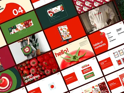 Brand guidelines for "Queen like tomato" brand guidelines brand identity brand strategy branding business card creative direction graphic design identity design logo logo design motion graphics packaging design presentation deck rebranding social media branding style guide visual identity