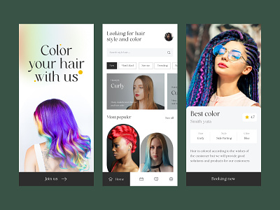 Style Hair App 👩🏻‍🦰 | Exploration app app design clean daily design hair hairstyle ios mobile people salon ui ux women