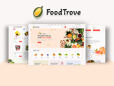 FoodTrove – Organic Grocery Store UI animation branding design graphic design illustration logo motion graphics ui ux vector