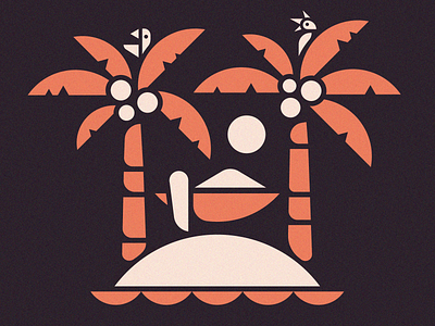 Hamaca birds coconuts geometric hammock island logo moon ocean palm sleep tree waves weekly warm up woman