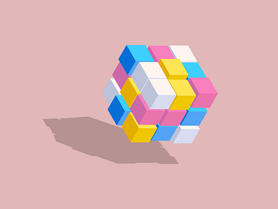 Rubick Illustration 3d illustration geometric art illustra illustration isometric isometric illustration vector art