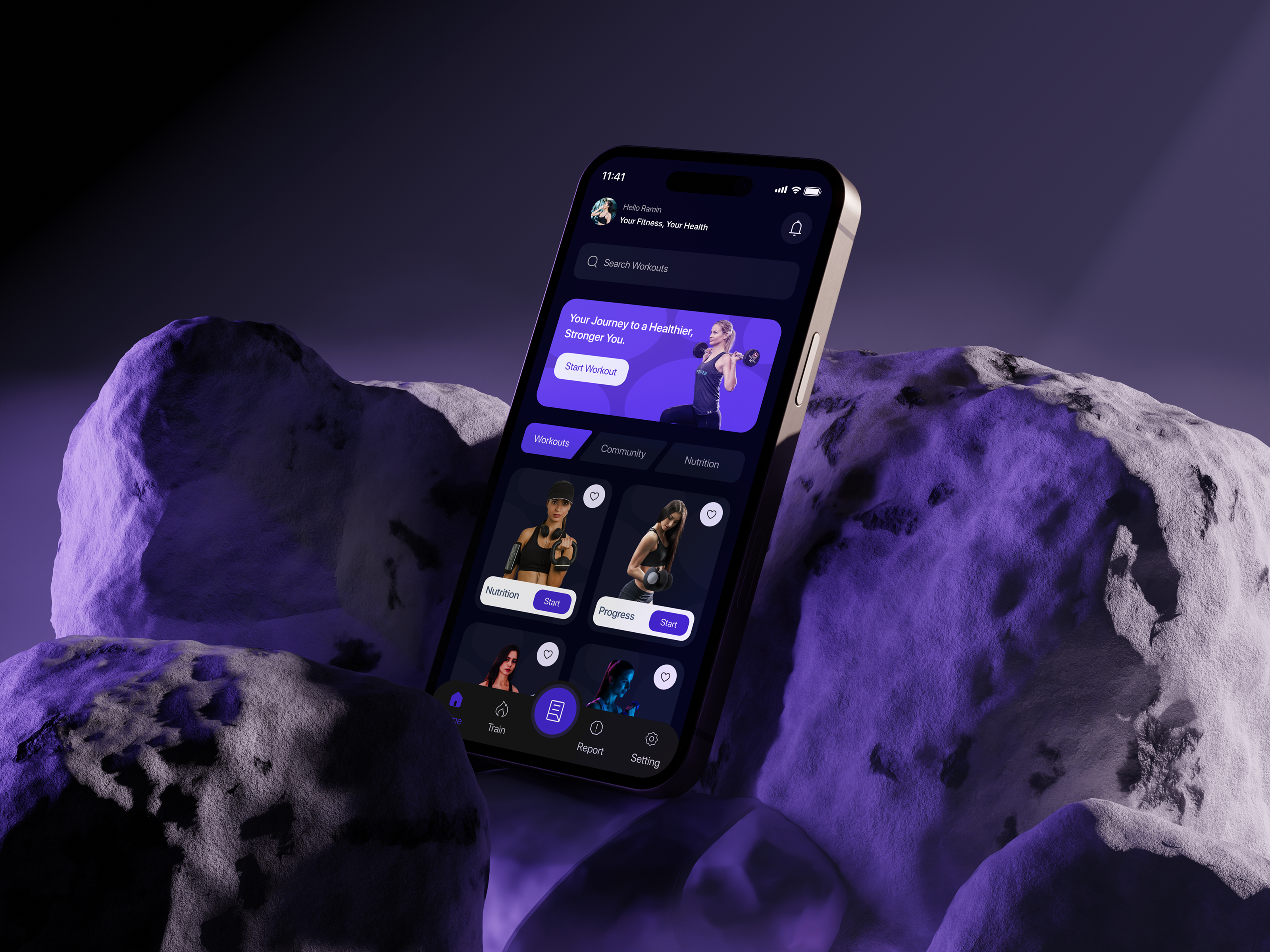 Fitness App activity concept design exersise fitness gym health mobile app motivation sport tracker training ui workout