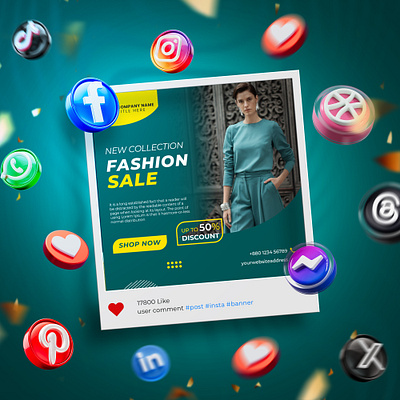 Fashion Social media poster design app branding design eid mubarok fashion graphic design illustration logo social media ui ux vector