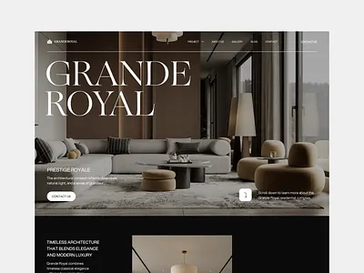 Grande Royal - Real Estate Landing Page branding interior landing page logo design luxury real estate uiux web design