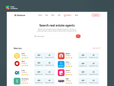 Home Run - Real Estate Web Design Concept app capi creative design for agent graphic design homerun login real estate screen signup ui ui kit website