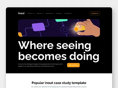 Inout - Flowchart Platform app case study clean dark design flowchart hero information architecture landing page planning research sitemap study ui userexperience userflow userinterface website wireframe workflow