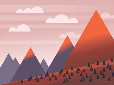 Geometric Landscape digital geometric illustration landscape mountains shapes sunset vector weekly warmup
