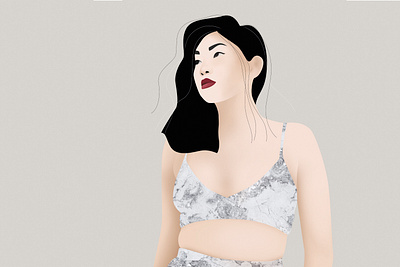 💄 body positive digital art illustration minimal portrait textures woman