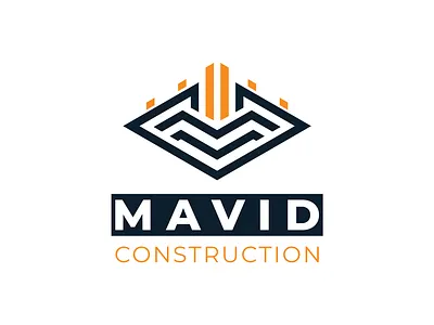 MAVID CONSTRUCTION LOGO brand identity design brand logo branding builders building logo construction construction company logo construction logo design graphic design logo logos m logo mavid mavid construction logo real estate