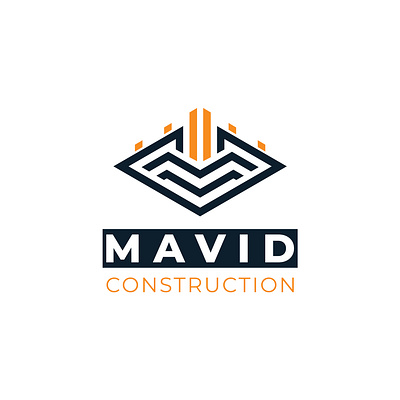 MAVID CONSTRUCTION LOGO brand identity design brand logo branding builders building logo construction construction company logo construction logo design graphic design logo logos m logo mavid mavid construction logo real estate