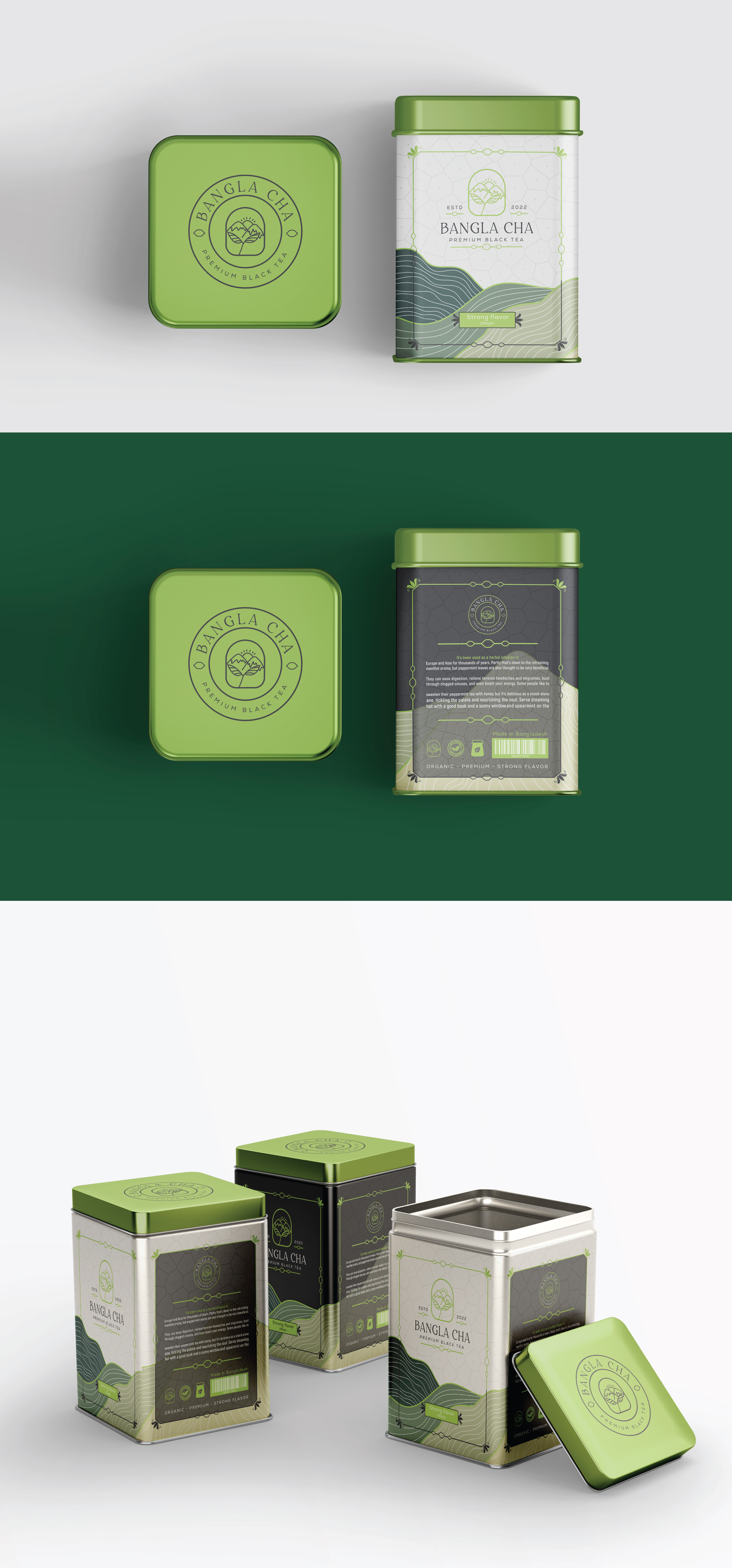 Tin Box Tea Packaging Design brand identity braning design graphic design illustration illustrator label design logo packaging packaging design product box design product packaging tea tea branding tea logo tea packaging tin box tin box packaging design tin tea box design vector