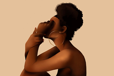 💫 afro beauty digital art grain illustration minimal personal illustration portrait warm woman