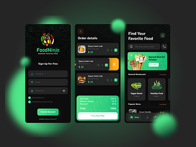 Food Delivery App animation branding graphic design motion graphics ui