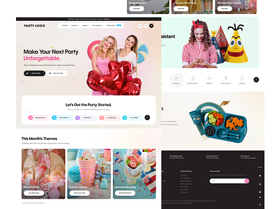 A Party Supply Website 3d branding logo motion graphics ui
