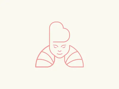 Minimal Heart Girl Logo apparel beauty cosmetic cute face famine fashion girl hair head heart logo minimal minimilist premade logos salon spa style stylish woman