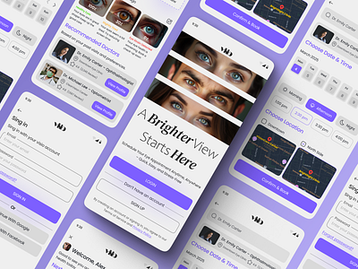 Visio booking app👀(Light version) app booking app branding concept eye graphic design logo ui