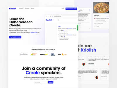 Kriolish Landing Page product design ui user interface web design
