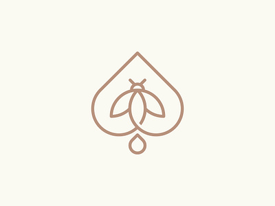 Sleek Spade Bee Logo ace bee care drink firm game health hive honey insect juice logo medical minimilist nature play premade logos smart spade team