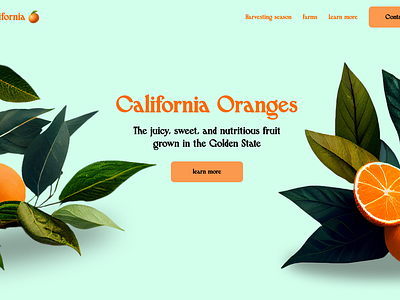 California oranges branding design homepage landing page orange oranges ui web design website