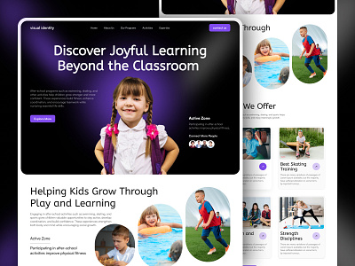 Kids Activities Website Design after school activities antdesk e learning education website educational design efatuix kids activities kids growth kids learning kids programs kids website design landing page learning website responsive design school school website schooling web design website showcase