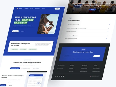 Charter💦 - Charity Water Landing Page #Exploration app design charity charity app charity website clean design donate donation donation app donation website flat heading hero simple ui water web web app website website design