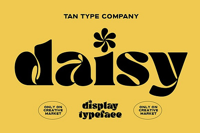 TAN - DAISY Display Font bold bold font branding design display font display type fat font fat serif font fun font funky font modern quirky font retro serif tan daisy display font ui vintage