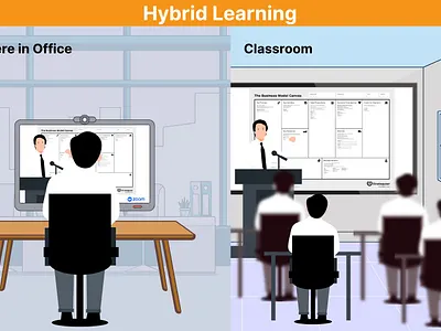 Illustration of Post Pandemic Online Learning Situation graphic design illustration vector