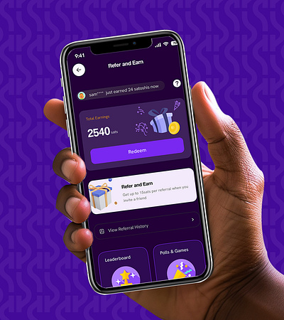 Refer and Earn-Crypto App app design crypto design product design ui ux