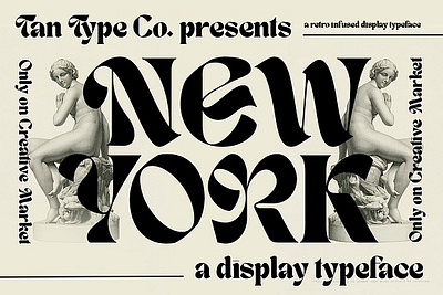 TAN - NEW YORK Blackletter Display Font blackletter blackletter display bold font display font graffiti retro retro font serif stylish font vintage