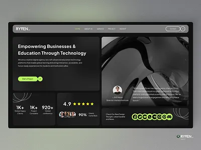 Education & Business Growth with Technology 3d 3d hero agrncy creativeagency darkui dribbble edtech education technology educationtechnology hero herosection landingpage modern animated moderndesign uiux webdesign website hero section