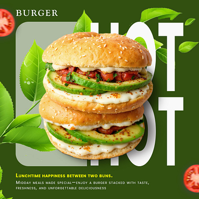 Burger Social Media Post ad banner burger chese hot leaf png post poster social media post tamato website