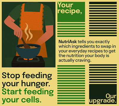 NutriAsk - Marketing Asset #2 ad ad campaign branding concept creative design graphic design grid layout identity illustration infographics marketing poster ui uiux design visual identity