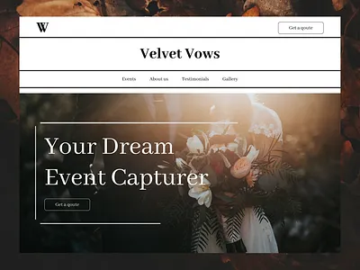 Velvet Vows-Event Photography app blackwhite branding design graphic design icon minimal typography ui ux wedding