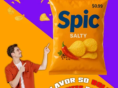 Product Promotion Poster advertising banner design branding chips poster graphic design poster design snacks social media poster