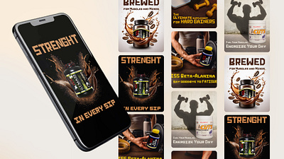 Fitness Supplement | Social Media Design branding fitness graphic design poster design social media