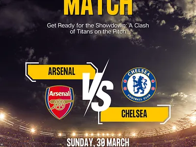 Football Match Day Poster advertising arsenal team chelsea team football poster match day poster soccer poster
