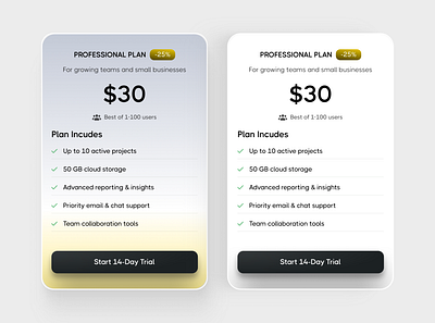 Pricing Plan UI design pricing pricing plans saas ui ui design uiux ux web web design website