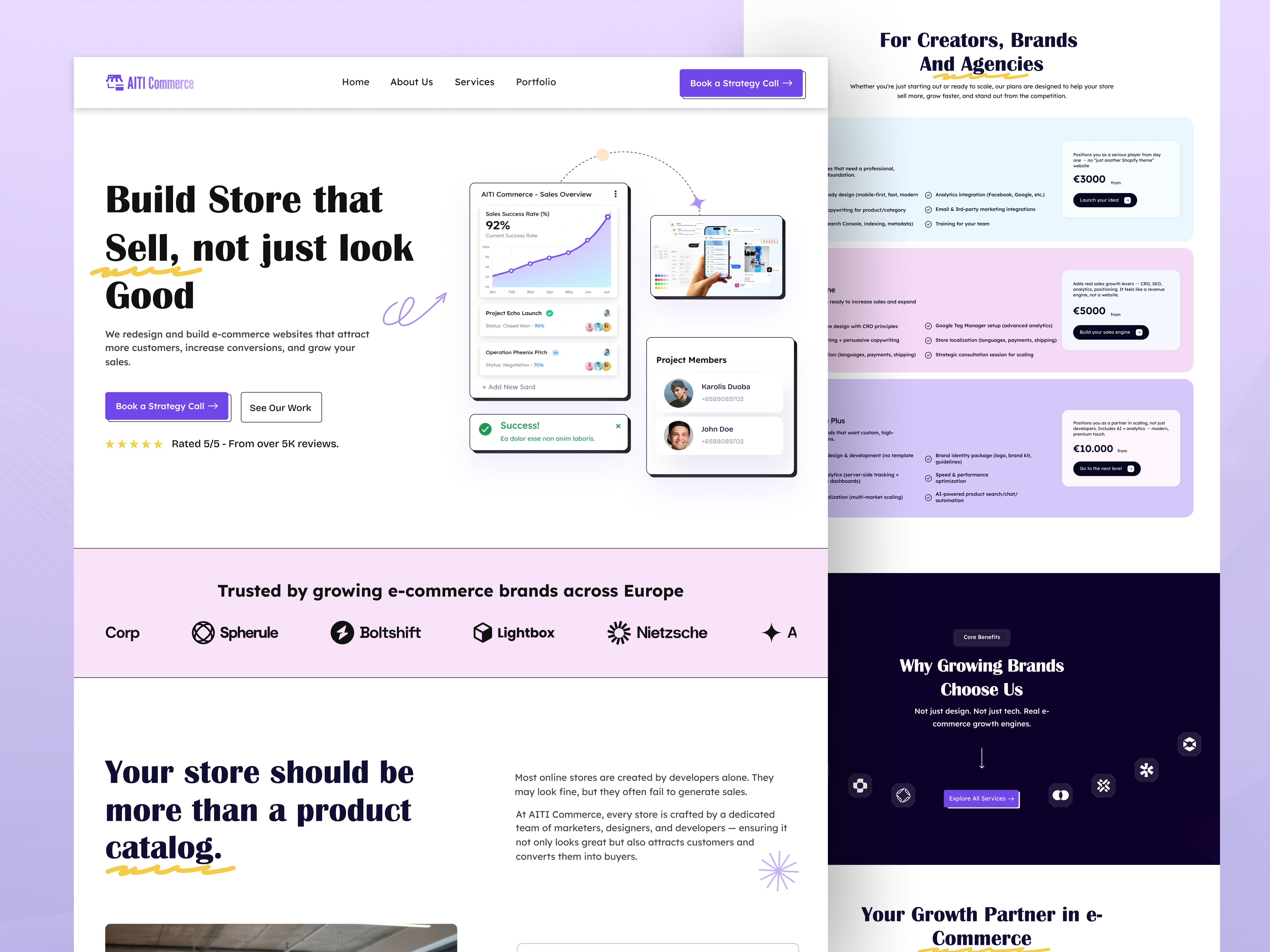 🚀 AITI Commerce– Digital Agency Website Design agency branding digital marketing figma trendy ui uxui wordpress