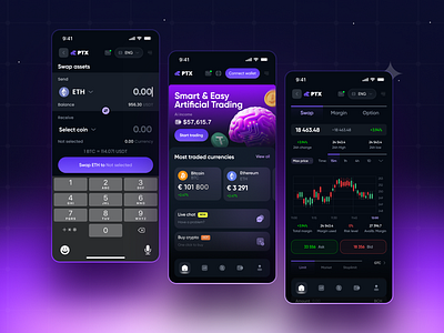 Ai Trading ai trading crypto crypto app crypto exchange crypto trade crypto trading crypto ui ux defi digital banking fintech investment mini app mobile app swap tg app wallet crypto wallet design