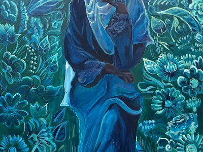 Lady in the Garden acrylic acrylicpainting paint painting