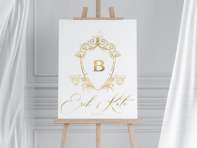 Custom Wedding Crest bespoke wedding logo custom monogram custom wedding logo design illustration logo luxury logo luxury wedding logo wedding logo wedding monogram