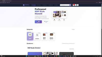 PixiBaskı – Professional MDF Printing Service custom wall art dashboard mdf printing node js react ui web design