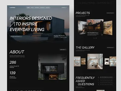 LuxeHaus – Minimal Interior Design Landing Page clen design home page house interiors landing page modern design orbix studio real ested ui ux website design