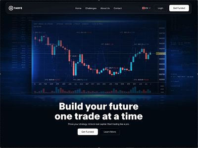 Trading Landing Page blockchain crypto crypto design crypto landing page crypto platform crypto trading cryptocurrency decentralized finance fintech landing page prop trading saas trading trading landing page trading platform trading website design web design web desing web3