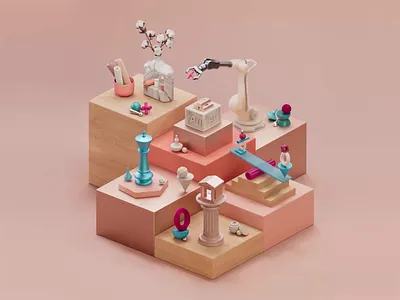 Objects of Imagination 3d 3d illustration animation app blender cgi cinema4d design graphic design illustration motion graphics