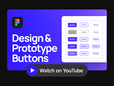 How to Design Button Components | YouTube Tutorial button clean design digital figma tutorial flat material design minimal primary button product design product designer prototype secondary button simple tertiary button ui ui designer ux designer web youtube tutorial