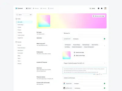 Edit Profile Page app design ui ui design
