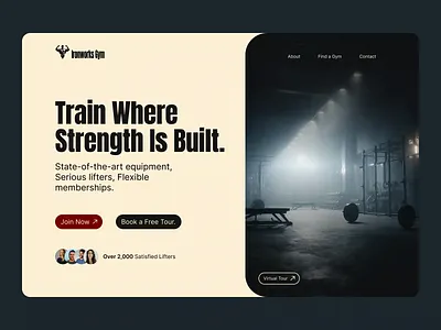 Modern Gym Website Design beige aesthetic beige color scheme bento grid fitness design fitness feature grid fitness ui gym branding gym membership page gym website high end gym design maroon accents maroon cta buttons modern fitness branding modern website sleek workout interface strength training ui design ux design web design website layout