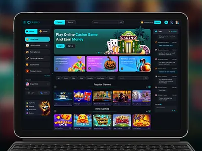 Casino & Sports Gaming Dashboard UI Design casino dashboard casino dashboard ui casino gaming design casino website design game design online casino slot game sport game